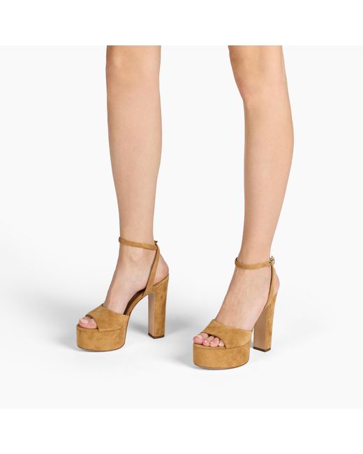 Casadei Brown Patty Platform Suede Sandal