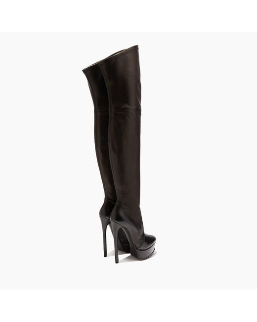 Casadei Black Flora Over The Knee