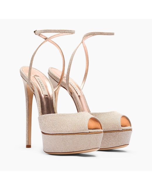Casadei White Flora Solar Eclipse Platform Sandals