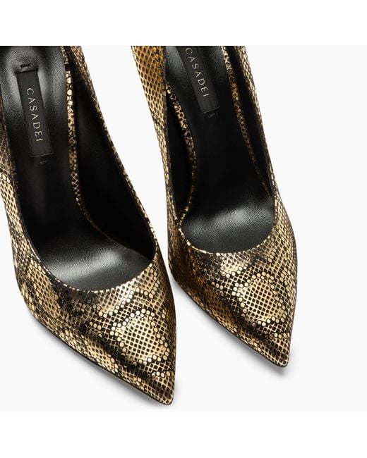 Casadei Metallic Blade Goldfinger Pump