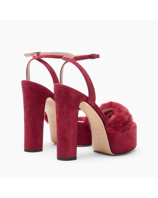 Casadei Red Patty Platform Diva Sandal