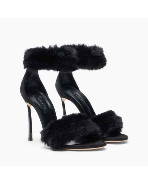 Casadei Black Blade Diva Minorca Sandal