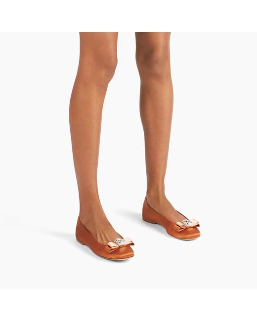 Casadei Brown Satin Ballet Flats