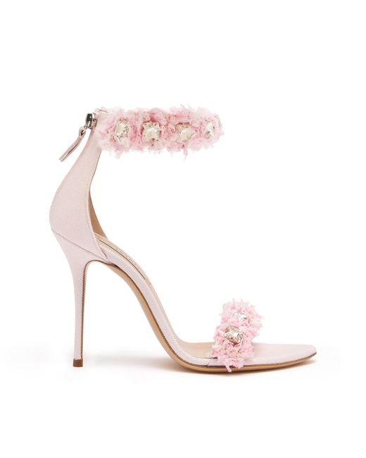 Elsa Leather Sandals di Casadei in Pink