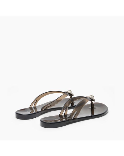 Casadei Black Jelly Thong Sandal