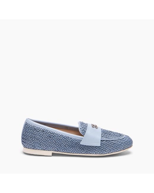 Casadei Blue Hanoi Loafer With C-chain