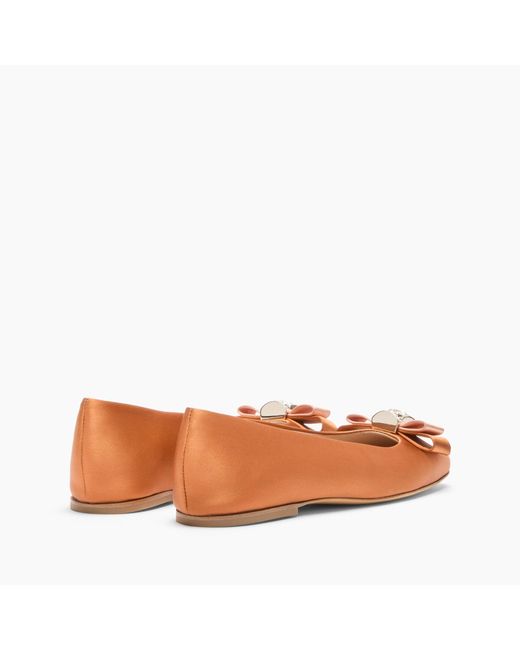Casadei Brown Satin Ballet Flats