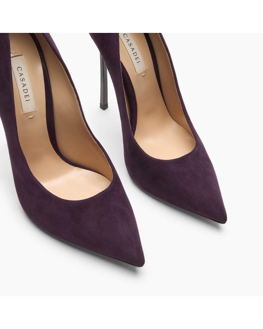 Casadei Purple Blade Suede Pump
