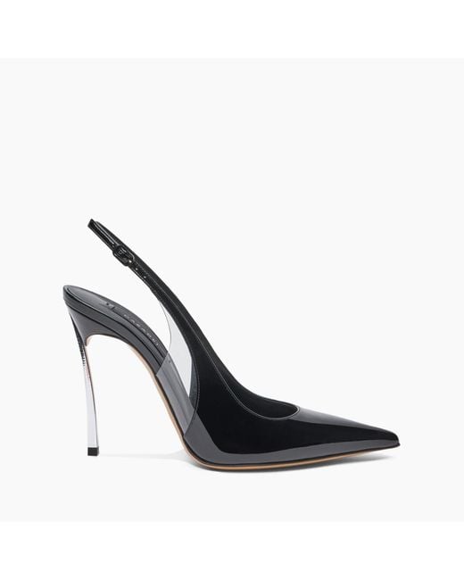 Casadei Blue Superblade Slingback Patent Leather