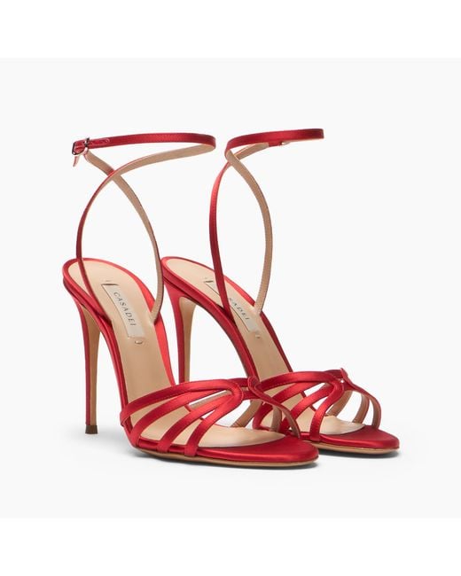 Casadei Red Julia Satin Sandal