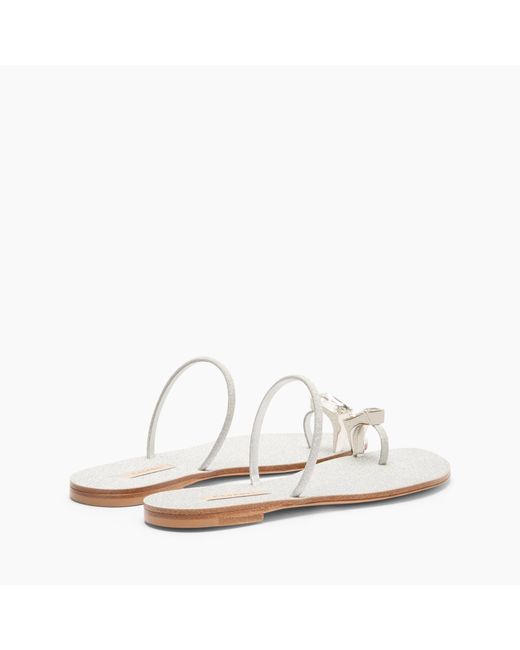 Casadei White Soraya Solar Eclipse Flat Sandals