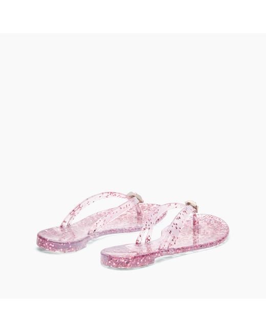 Casadei Pink Jelly Glitter Flip Flops