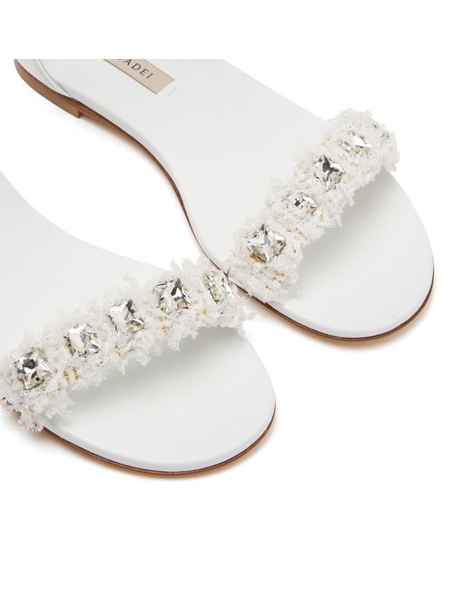 Casadei White Elsa Leather Sandals