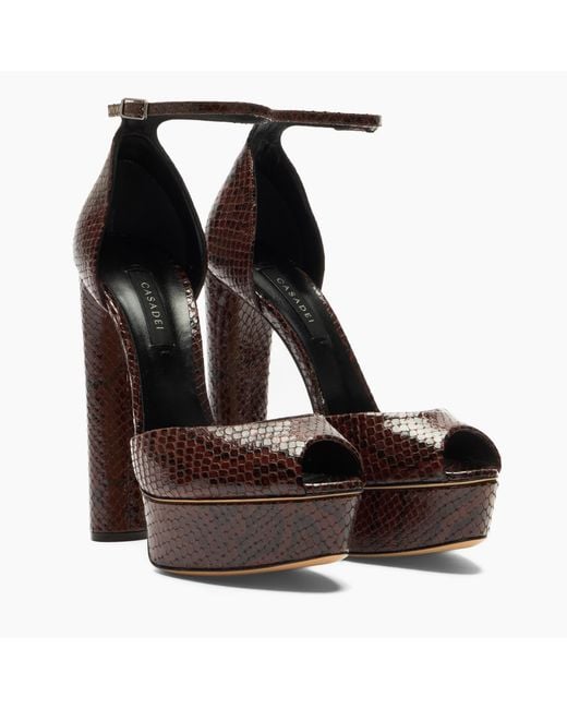 Casadei Brown Flora Platform Basilisco Sandal