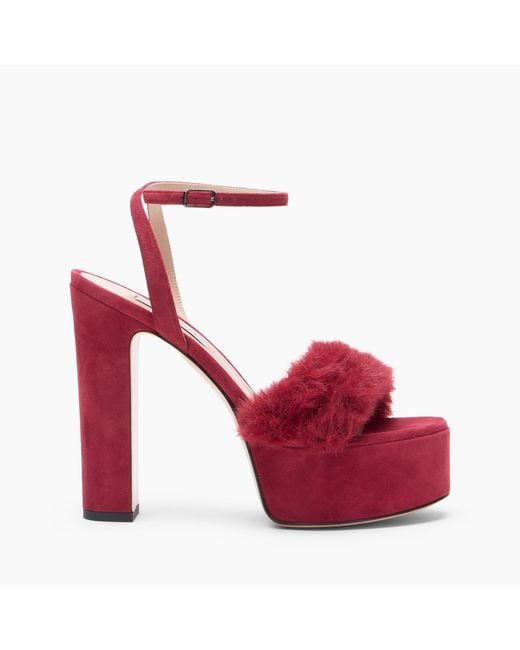 Casadei Red Patty Platform Diva Sandal