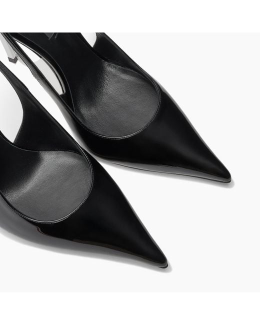 Casadei Blue Superblade Slingback Patent Leather