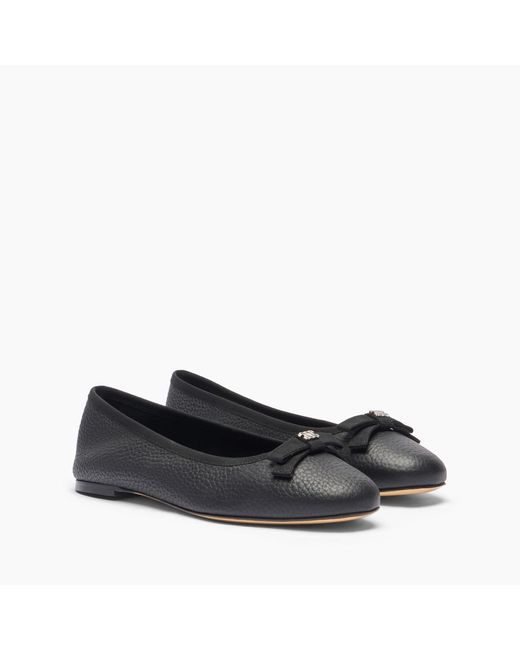 Casadei Black Leather Ballet Flats