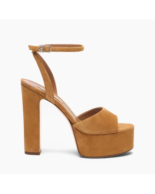 Casadei Brown Patty Platform Suede Sandal