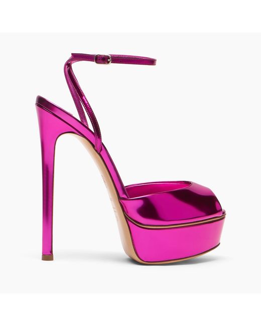Casadei Pink Flora Platform Interstellar Sandal