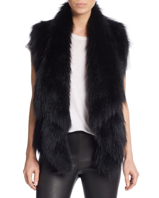 Vince Black Raccoon Fur Vest