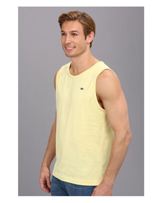 Lacoste Cotton Jersey Tank Top in Yellow for Men Lyst