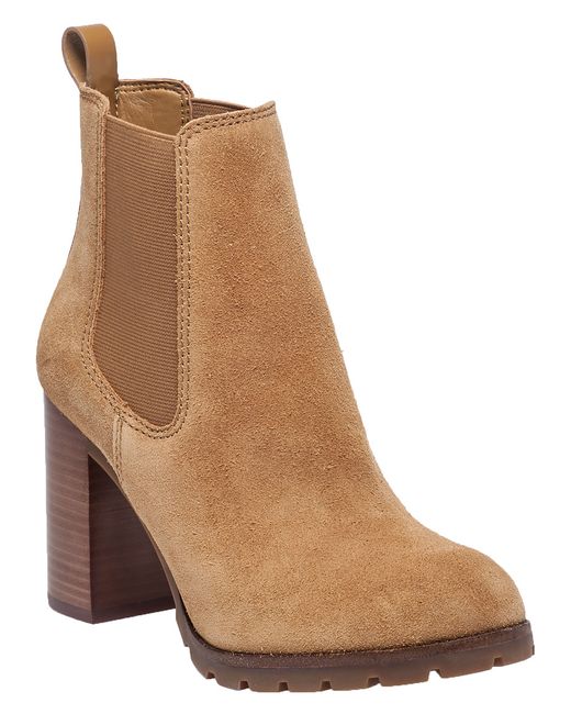 Tory Burch Brown Stafford Suede Ankle Boots
