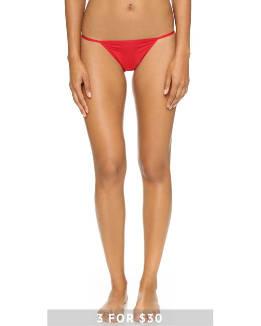 Calvin Klein Red Sleek String Bikini Briefs - Defy