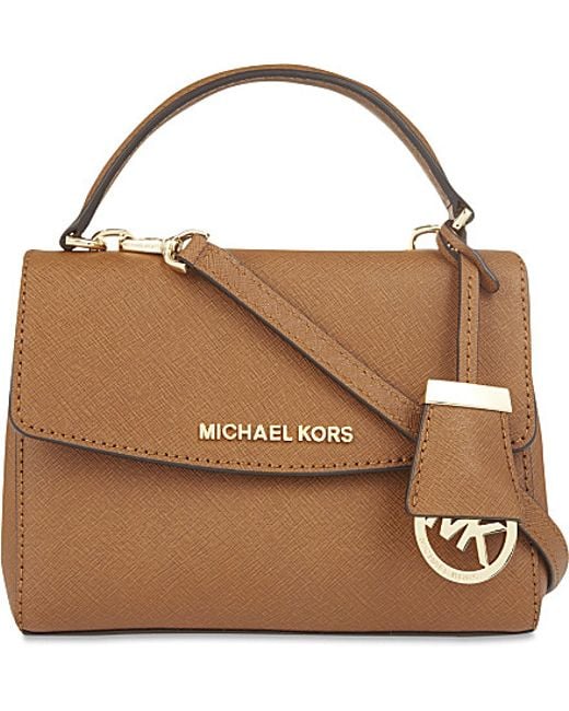 MICHAEL Michael Kors Brown Petite Ava Extra Small Saffiano Leather Cross Body Bag