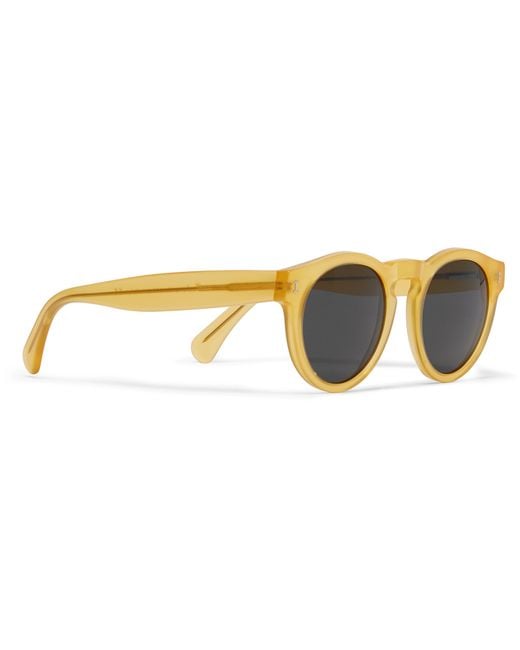 Illesteva Yellow Leonard Round-frame Acetate Sunglasses for men