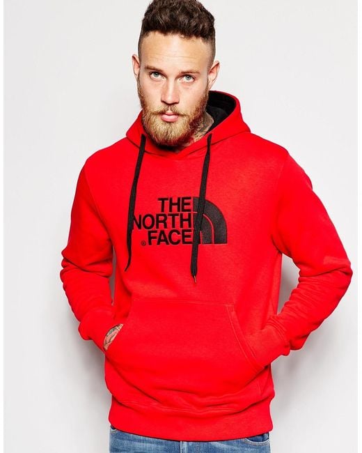 The North Face Red Hoodie With Tnf Logo for men