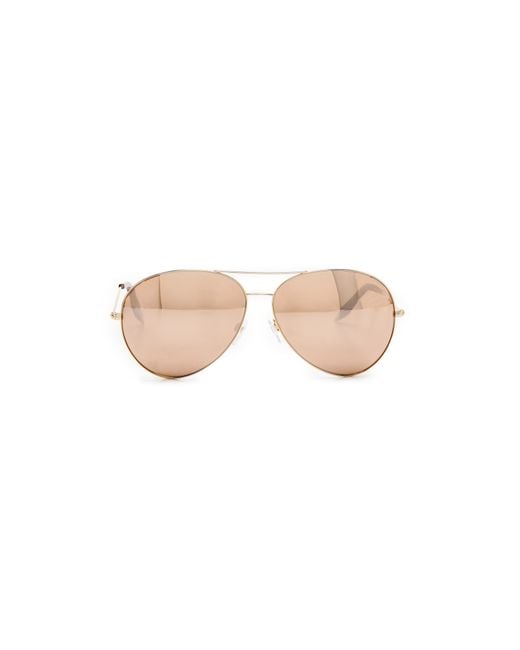 Victoria Beckham Metallic 18K Gold Mirror Aviator Sunglasses - Gold/Gold Mirror