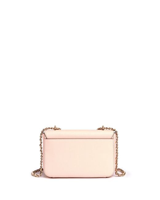 Tory Burch 'robinson' Two-way Chain Saffiano Leather Shoulder Bag in Pink