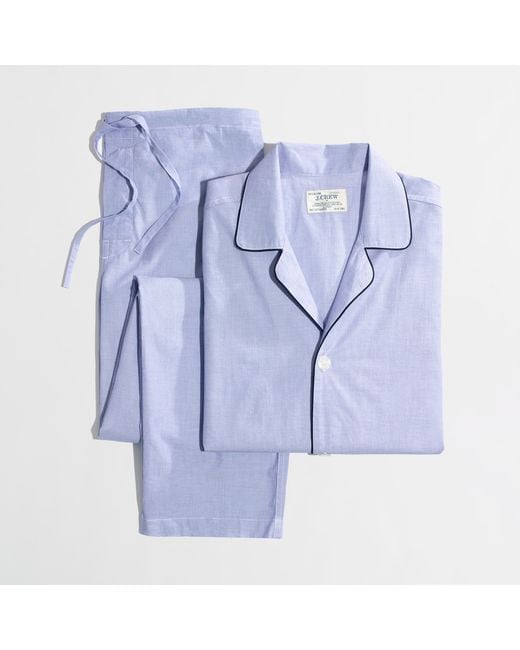 J.Crew Factory Cotton Poplin Pajama Set in Blue for Men