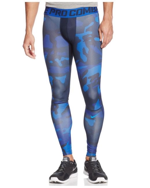 Nike Woodland Hypercool Compression Tights in Blue for Men | Lyst