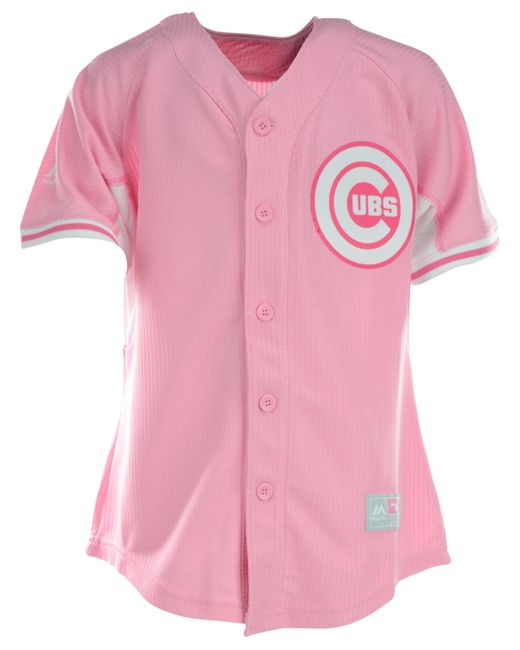 Majestic Pink Girls' Chicago Cubs Jersey