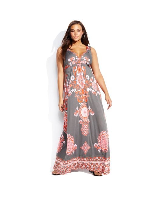 INC International Concepts Plus Size Sleeveless Printed Maxi Dress in ...