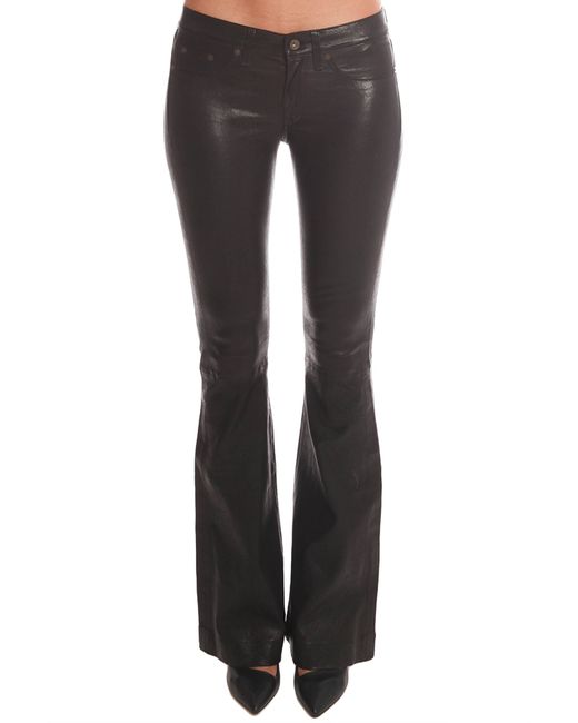 mens leather bell bottom pants