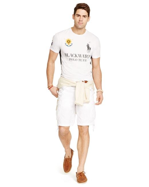Polo Ralph Lauren White Black Watch Performance Jersey Crew-neck T-shirt for men