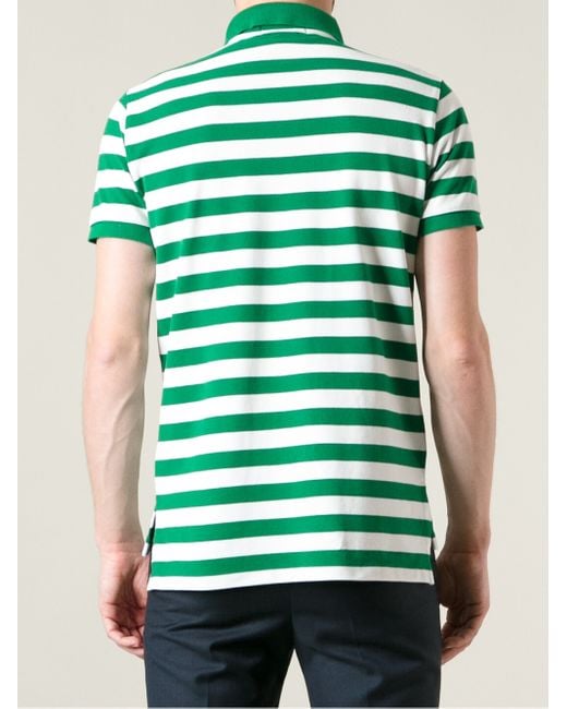 Polo Ralph Lauren Striped Polo Shirt in Green for Men | Lyst UK