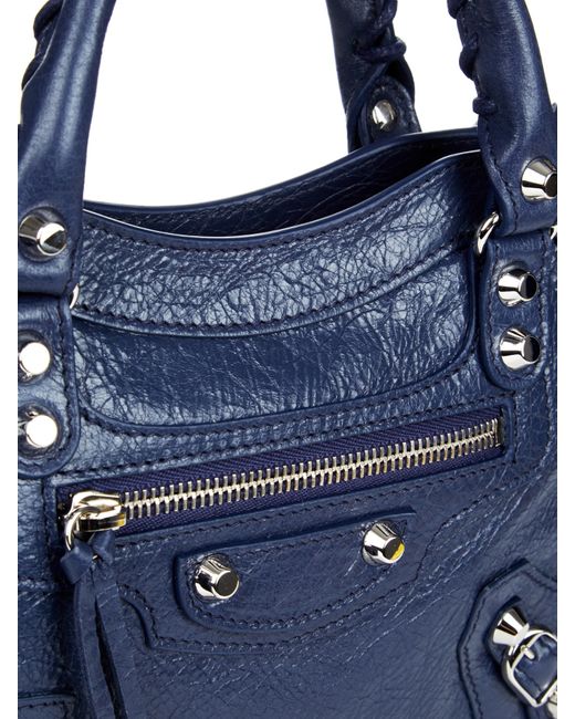 Balenciaga city mini Blue Leather ref.536047 - Joli Closet