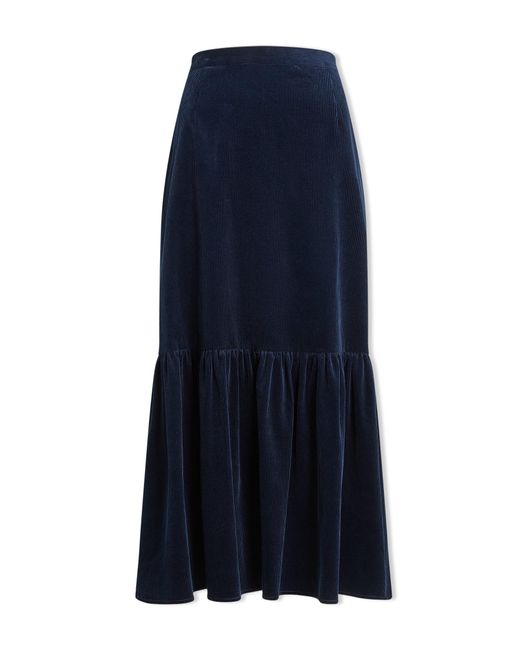 Cefinn Blue Daphne Corduroy Maxi Skirt