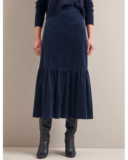 Cefinn Blue Daphne Corduroy Maxi Skirt