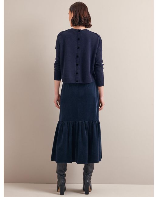 Cefinn Blue Daphne Corduroy Maxi Skirt