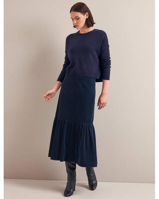 Cefinn Blue Daphne Corduroy Maxi Skirt