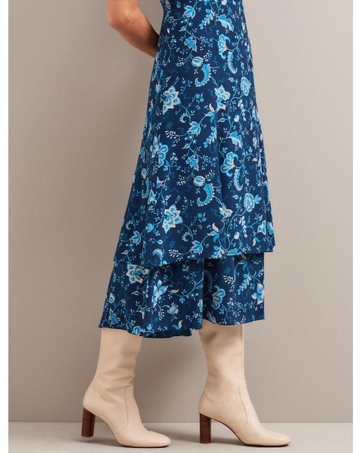 Cefinn Blue Ayla Silk Midi Dress