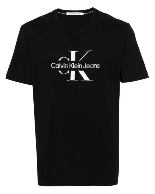 T-shirt con stampa di Calvin Klein in Black da Uomo