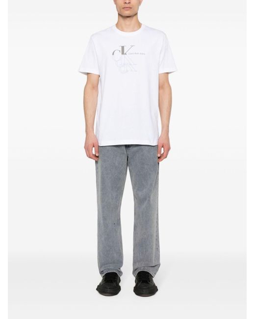 Calvin klein t-shirt con stampa di Calvin Klein in White da Uomo