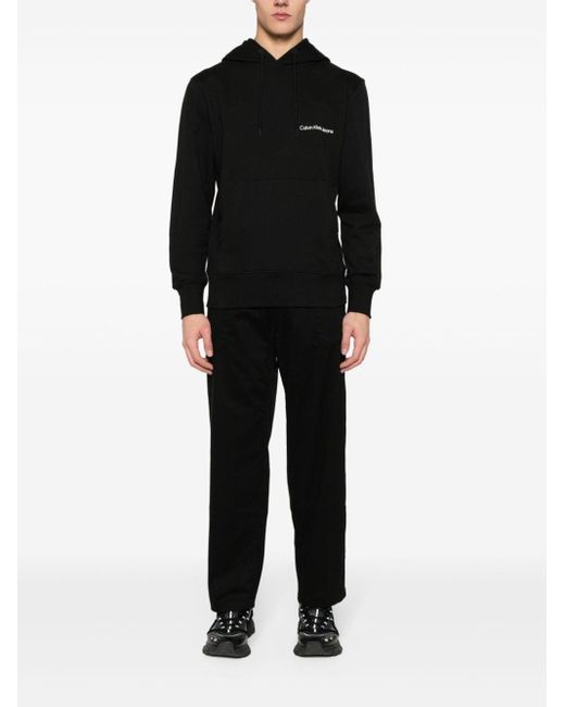 Felpa con cappuccio di Calvin Klein in Black da Uomo