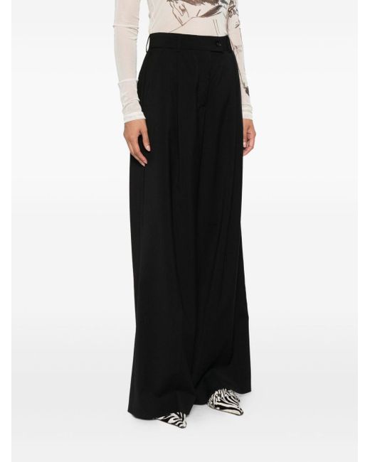 Pantaloni A Gamba Ampia Con Pieghe di Sportmax in Black