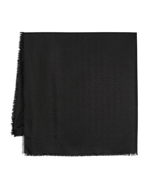 Sciarpa Grande Quadrata di Saint Laurent in Black